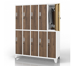 BARTEN skriňa ECO: BIELA RAL9003 + DREVENÝ DEKOR H1720*W1360*D450
