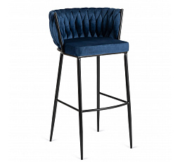 Barová stolička FLORES Modrý Zamatový