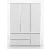 Šatníková skriňa SOLO - 4D2S, Biely Mat