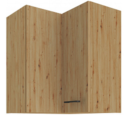Horní rohová skříňka MODENA - 60x60 GN-72 2F (90°), Dub Artisan/Černý mat+Dub Artisan