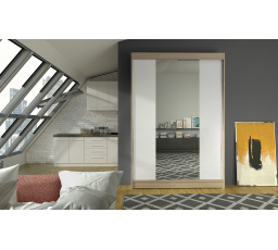 Šatní skriňa LINORA II 120, Dub sonoma/biela