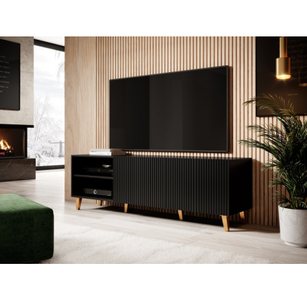 TV komoda PAFOS RTV 150 2D2K, čierna MAT TV komoda PAFOS RTV 150 2D2K, čierna MAT