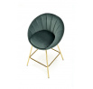 Barová stolička H112, tmavozelená / zlatá