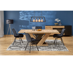 BRANDON skladací stôl 160-200/90 cm dub wotan/čierna (2ks=1ks)