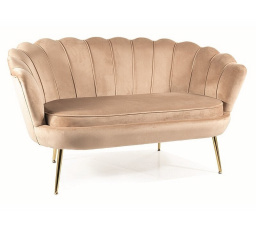 Pohovka CAMELLIA 2 VELVET, Béžová Bluvel 28/Zlatá
