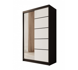 Šatní skriňa Castello 120 Čierna+Biela