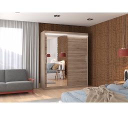 Posuvná skriňa so zrkadlom a LED osvetlením TOM 180 Truffle+Truffle