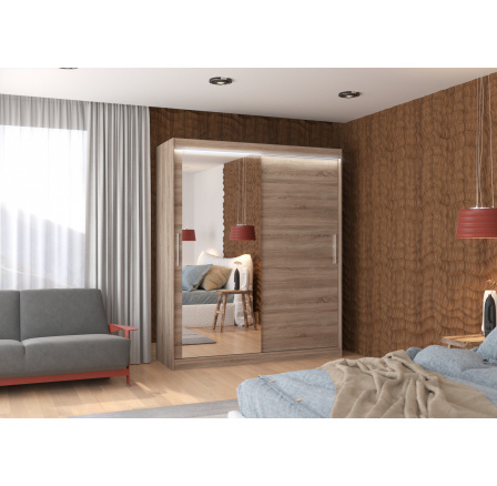 Posuvná skriňa so zrkadlom a LED osvetlením TOM 180 Truffle+Truffle Posuvná skriňa so zrkadlom a LED osvetlením TOM 180 Truffle+Truffle
