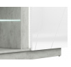 TV komoda LUMENS 09, Betón/Biely lesk