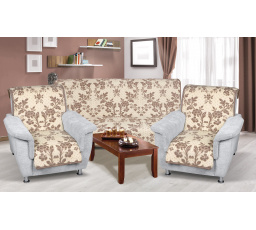 Prehoz na sedaciu súpravu Karmela 3+1+1 béžový kvet