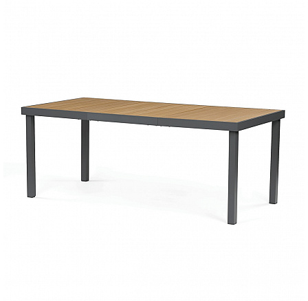 Zahradní stůl 190x90cm, hliník, polywood, šedá, AZT-W1408 GREY