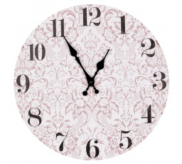 Hodiny nástěnné - pr. 34 cm, MDF, jemný květinový motiv