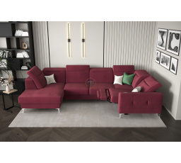 Rohová sedacia súprava MALIBU MAX II s funkciou spania a relaxácie 180x350x182 cm - voliteľný odtieň - pravá strana