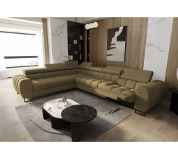Rohová sedacia súprava ASPEN MAX, relax priemer 30x260 cm - Olivová, ľavá