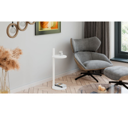 Pomocný stolík Claro okrúhly priemer 30 cm - rôzne farby na výber - Biely Mat, Biely Mat