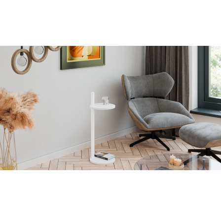 Pomocný stolík Claro okrúhly priemer 30 cm - rôzne farby na výber - Biely Mat, Biely Mat Pomocný stolík Claro okrúhly priemer 30 cm - rôzne farby na výber - Biely Mat, Biely Mat