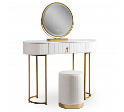 Toaletný stolík SARAH Biela/Zlatá