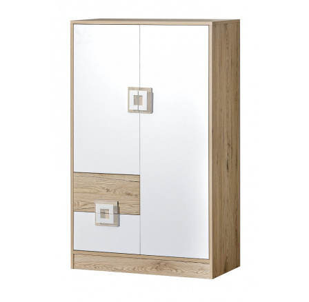 Komoda NICO 07, Svetlý Dub/Biela/Svetlý Dub