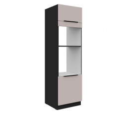 Kuchynská skriňa ARONA - 60 DPM-210 2F, Čierna mat/Kašmír