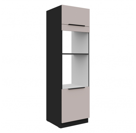 Kuchynská skriňa ARONA - 60 DPM-210 2F, Čierna mat/Kašmír