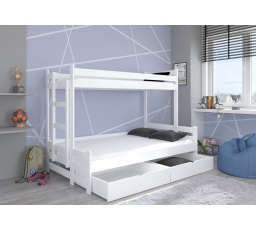 Poschodová posteľ s matracom BENITO 200x90 biela