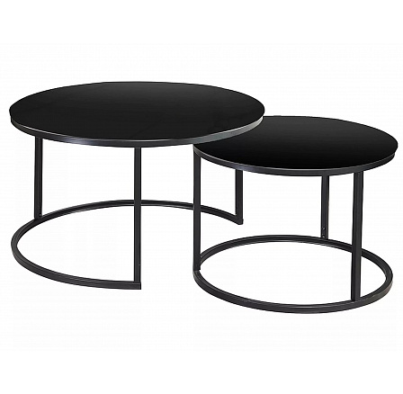 Konferenčný stôl ATLANTA D - set 2 stolov, čierny/čierny matný