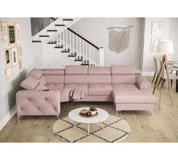 Rohová sedacia súprava ORION MAX III, relax s funkciou spania 165x320x190 cm - ružová, ľavá