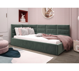 Posteľ ZAZU - tyrkysová - T72, Ľavá strana