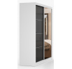 Šatní skriňa MULTI 31 - 233 cm, Biela/Čierny Lesk
