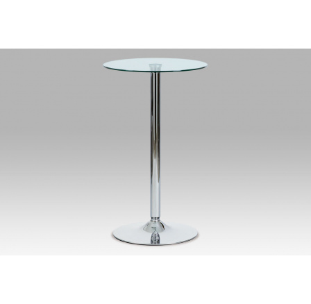 Barový stolík číre sklo / chróm, pr. 60 cm