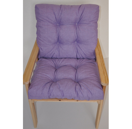 Poduška na záhradné kreslo s nízkym operadlom - látka fialový melír