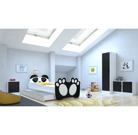 Posteľ s matracom a zásuvkou BEAR BLACK 160x80 Čierna Posteľ s matracom a zásuvkou BEAR BLACK 160x80 Čierna