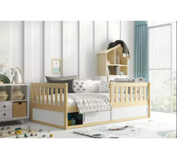 Inteligentná jednolôžková posteľ pre deti z borovice, bez matraca 80 x 160