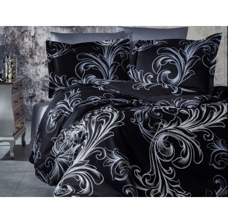 Saténová obliečka na vankúš Atlantis black 50x50