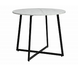 Jedálenský stôl LUNA, Efekt bieleho mramoru/Čierny mat