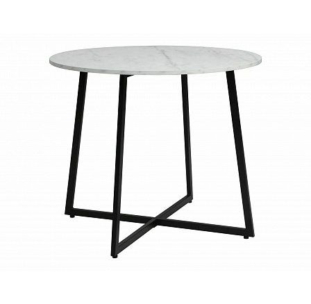 Jedálenský stôl LUNA, Efekt bieleho mramoru/Čierny mat