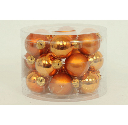 Ozdoby skleněné - pr. 4 cm, zlaté, cena za balení (18 ks)