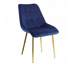 Stolička velvet modrá / zlaté nohy J262-1