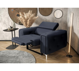 Kreslo ORION, relax prírodná koža - Modrá koža