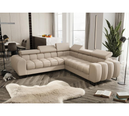 Rohová sedacia súprava ASPEN MAX 260x260 cm prírodná koža - ľavá, Koža ecru