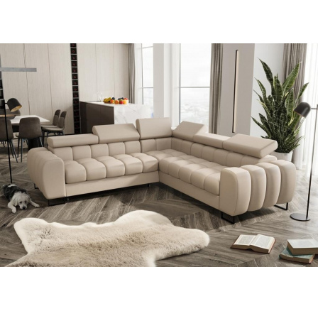 Rohová sedacia súprava ASPEN MAX 260x260 cm prírodná koža - ľavá, Koža ecru