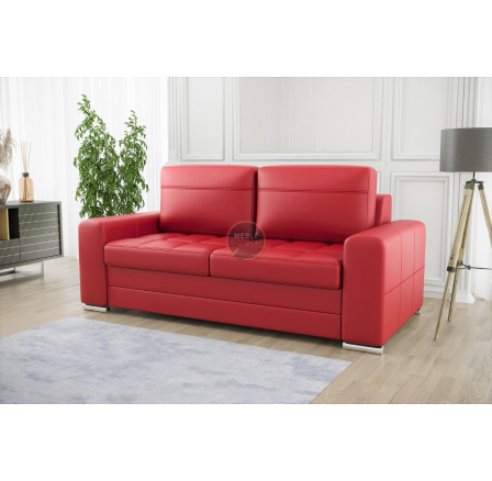 Sofa VERONA III 190 cm prírodná koža - červená koža