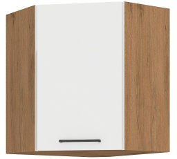 Horná rohová skrinka VIGO - 60x60 GN-72 1F (45°), Dub Lancelot / Biely lesk