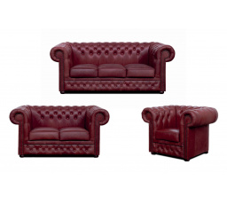 Sedacia súprava Chesterfield Lord 3+2+1 koža bordó