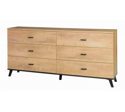 Komoda JOCKER R5, Dub lefkas/Čierna