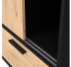 Šatní skriňa LINCOLN 2D2S, Čierny mat/Jackson hickory