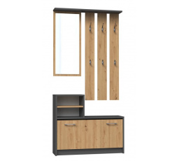 Predsieňová stena Jantar antracit/dub remeselník