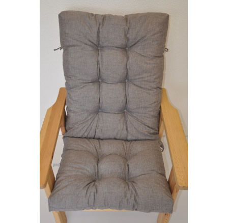 Vankúš pre záhradné kreslo vysoký - sivá látka