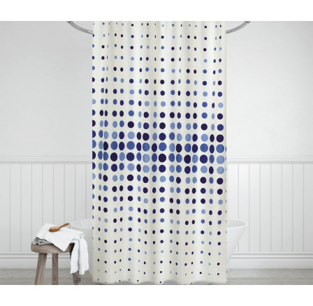 Sprchový záves modré bodky