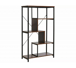 Regál NET B, Tmavý orech/Čierna